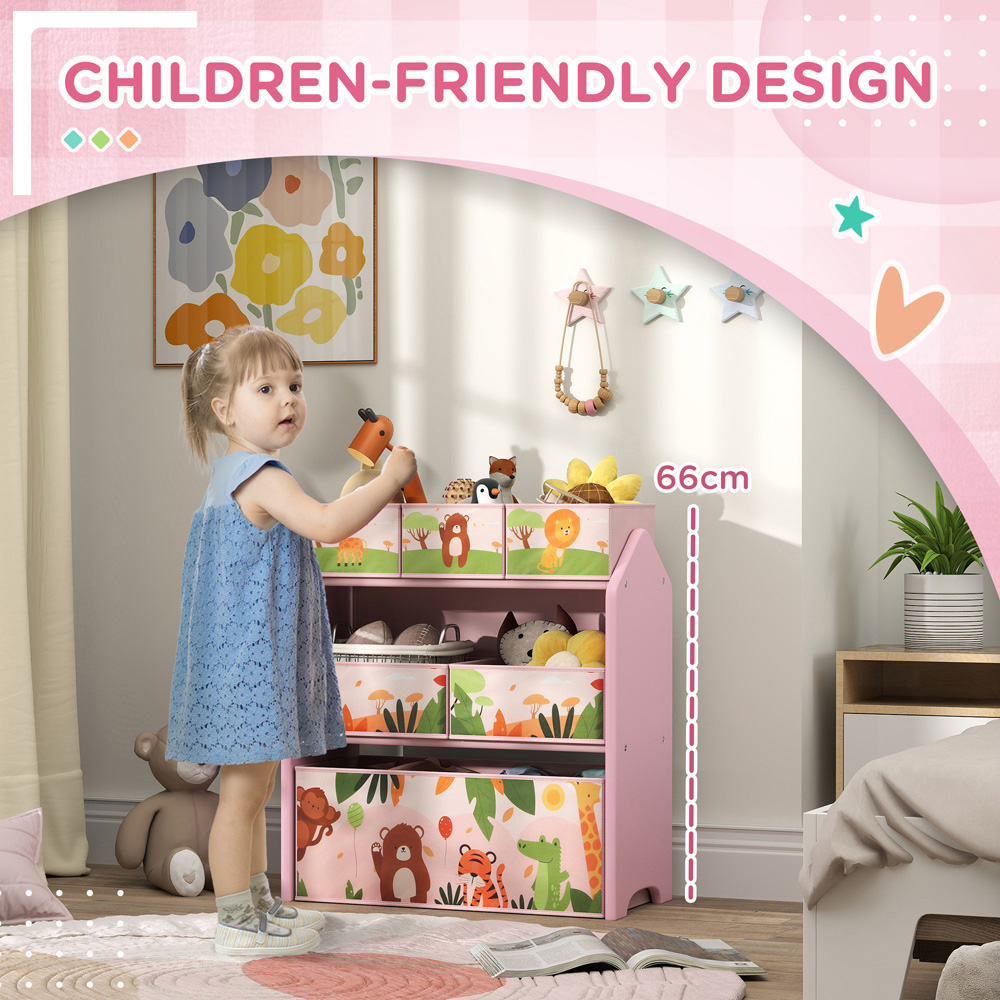 AIYAPLAY 6 Box Pink Kids Toy Storage Unit Image 7
