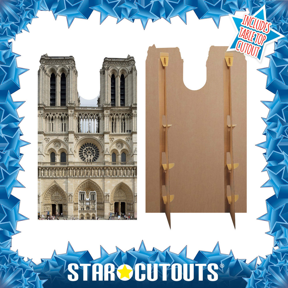 Star Cutouts Notre Dame French Cathedral Christmas Cardboard Cutout 5.8ft Image 3