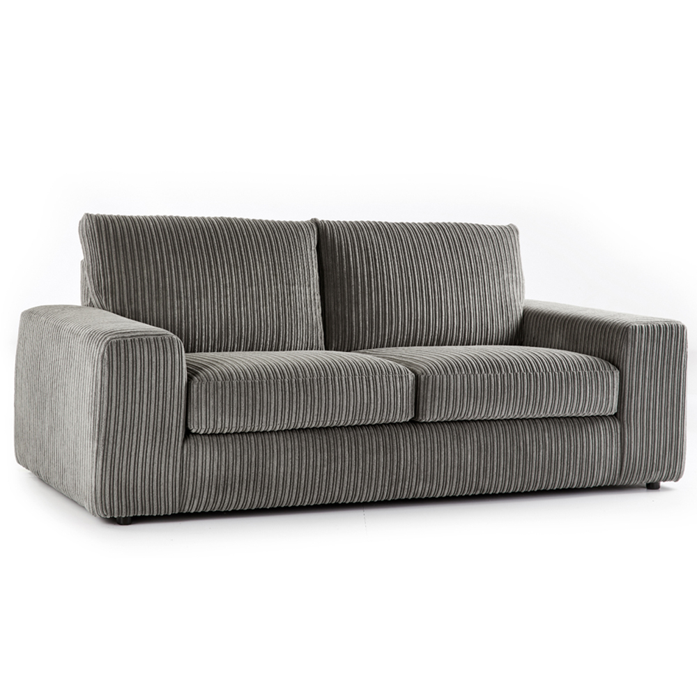 Portland Luciana Luxury 3 Seater Charcoal Jumbo Cord Sofa Image 2