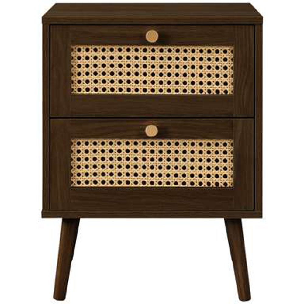 Croxley 2 Drawer Rattan Bedside Table Image 3