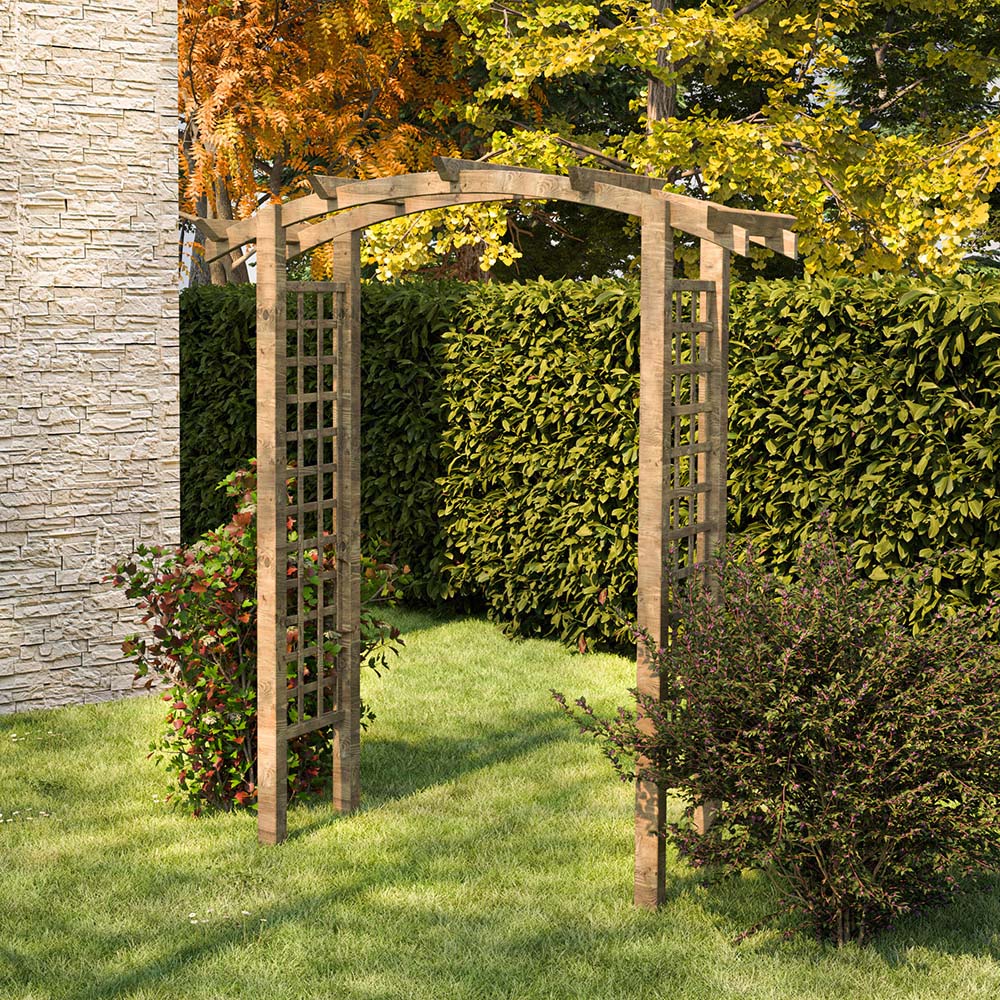 Cerland Celeste 1.8 x 4.3ft Curved Top Wooden Garden Arch Image 2