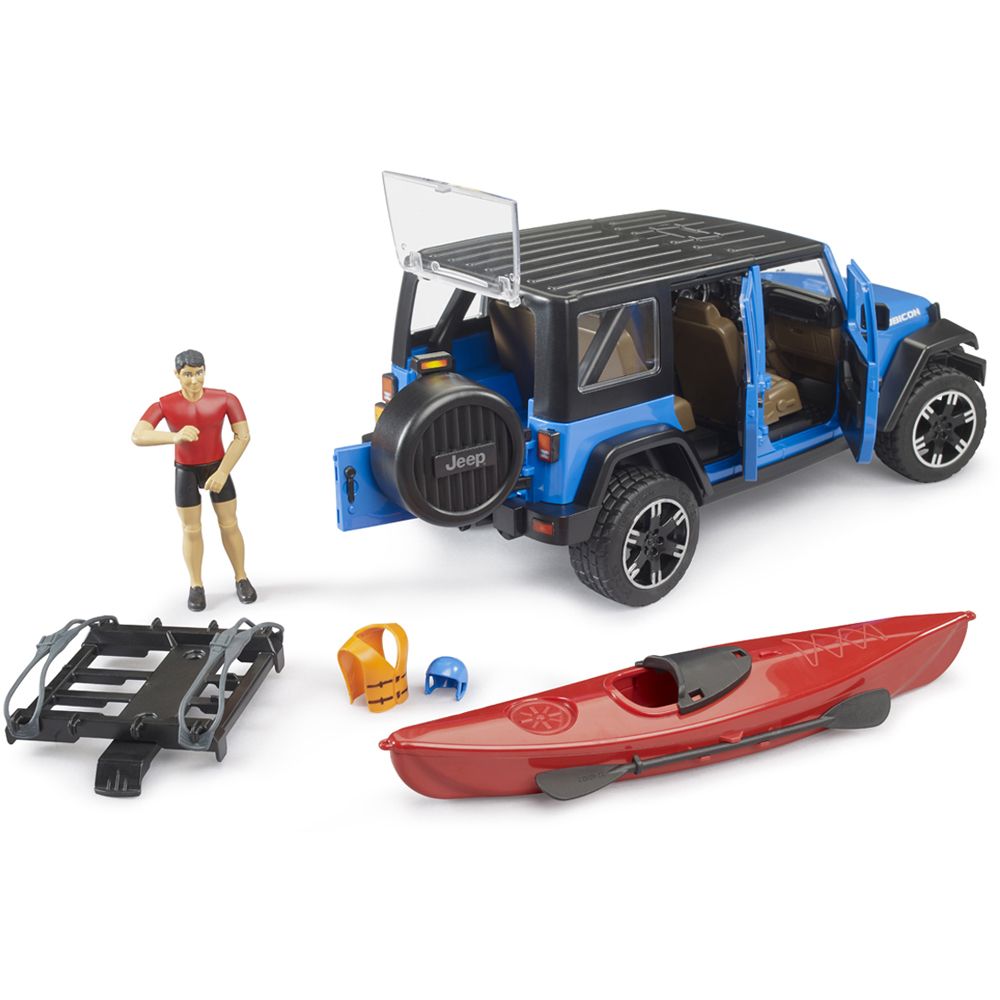 Bruder Kids Jeep Wrangler Unlimited Rubicon with Kayak and Kayaker Playset Model Image 8