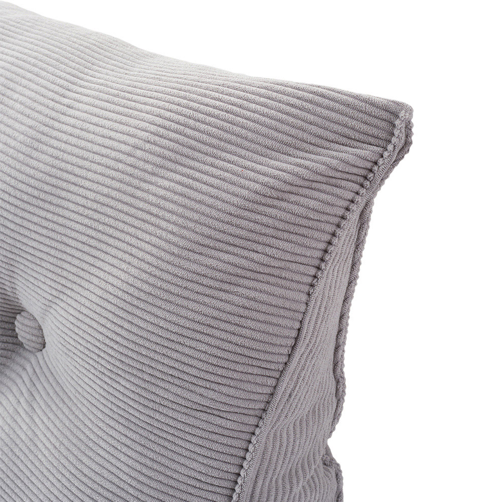 Living and Home Light Grey Corduroy Wedge Headboard Pillow with Side Pocket 180 x 50cm Image 4