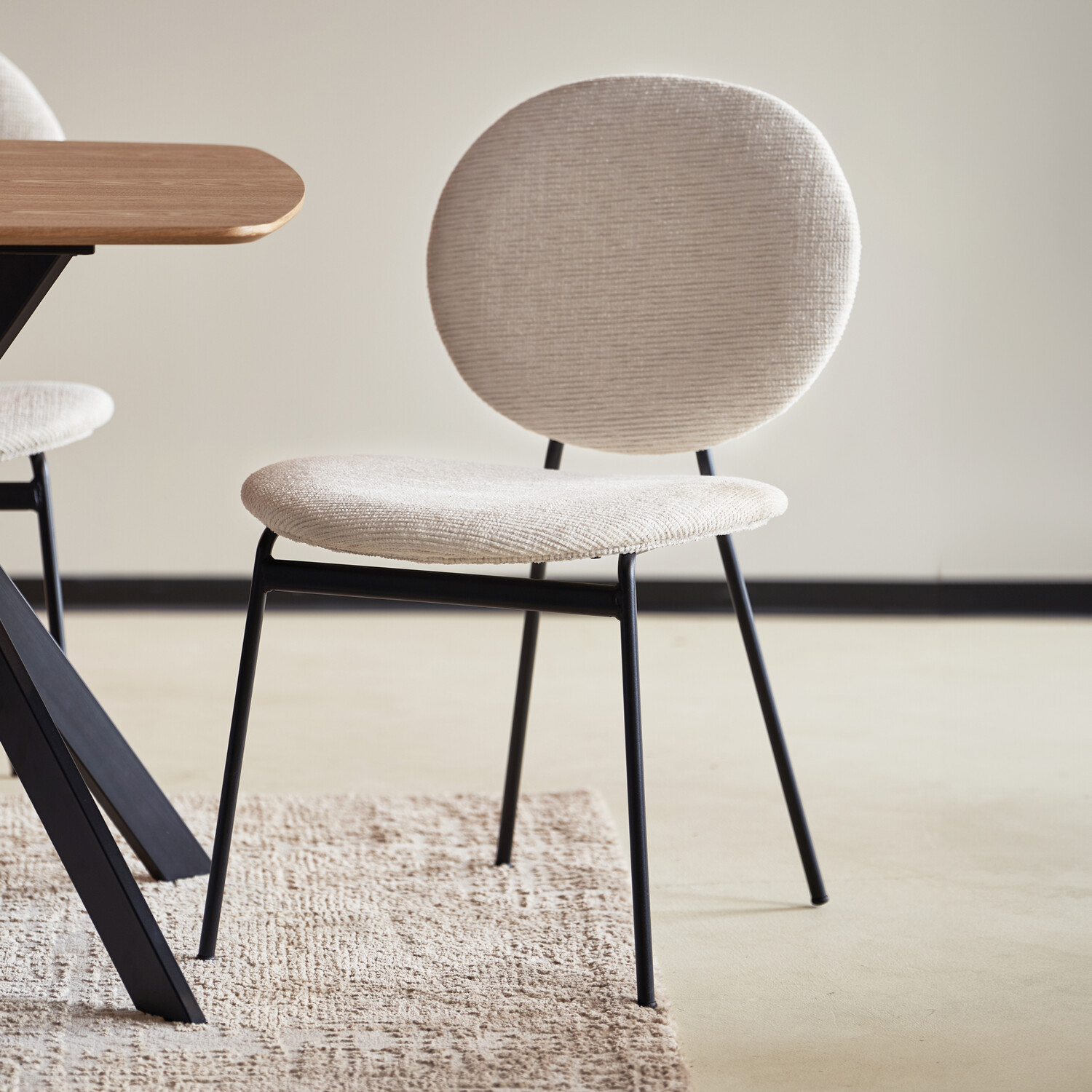 Pair of Maybury Plush Dining Chairs Cream Image 2
