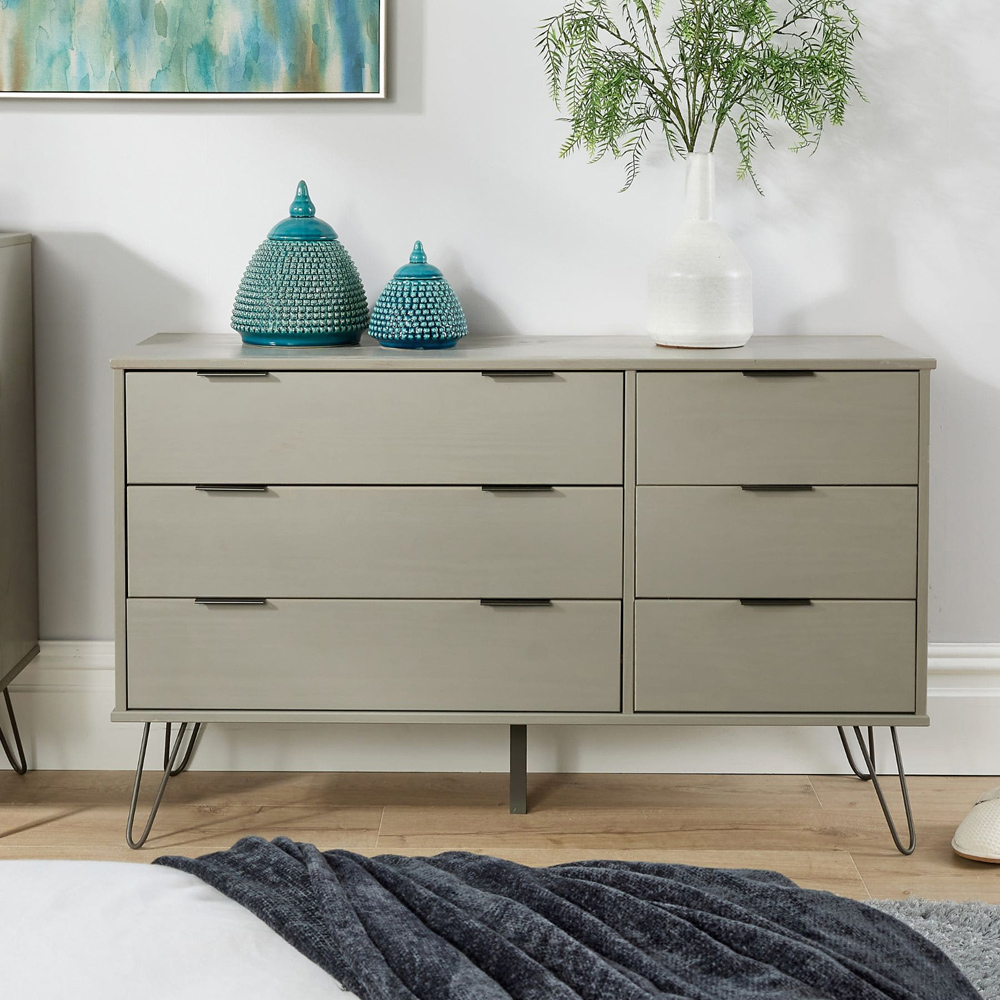 Home Source Acadia 6 Drawer Grey Chest of Drawers Image 6