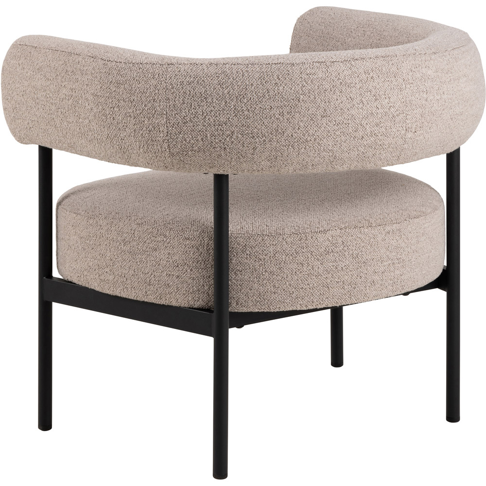Florence Oakfield Beige Fabric Lounge Chair with Black Legs Image 4