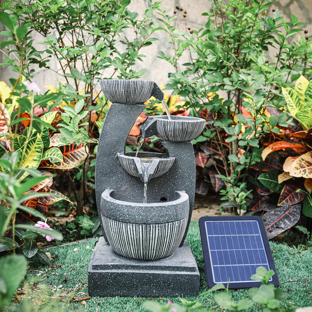Living and Home Multi Tier Grey Rockery Fountain Image 7