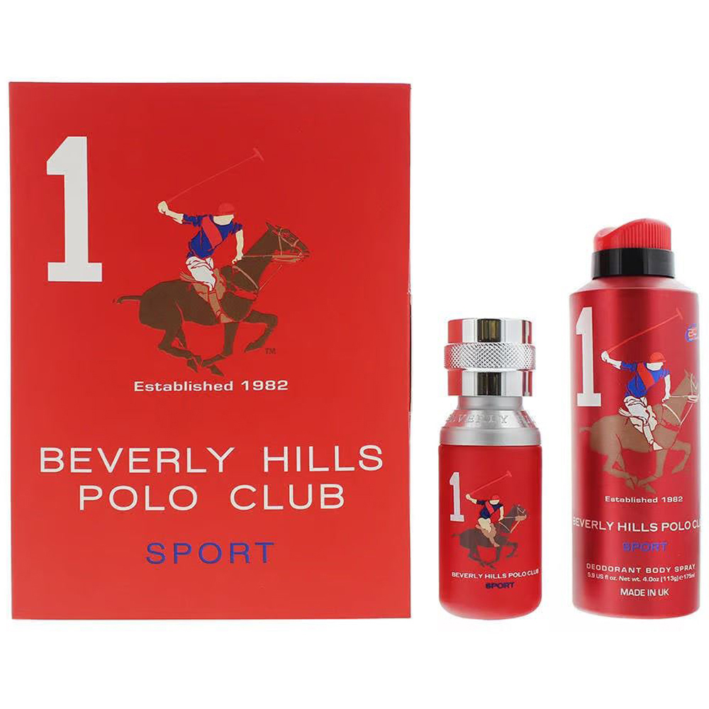 Beverly Hills Polo Club Mens One Red Eau De Toilette and Deodrant 175ml Gift Set Image