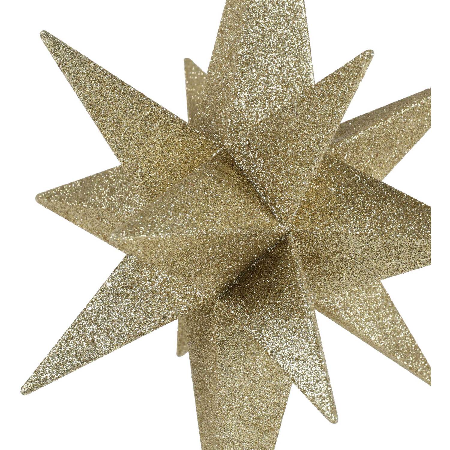 3D Glitter Star Christmas Tree Topper - Gold Image 2