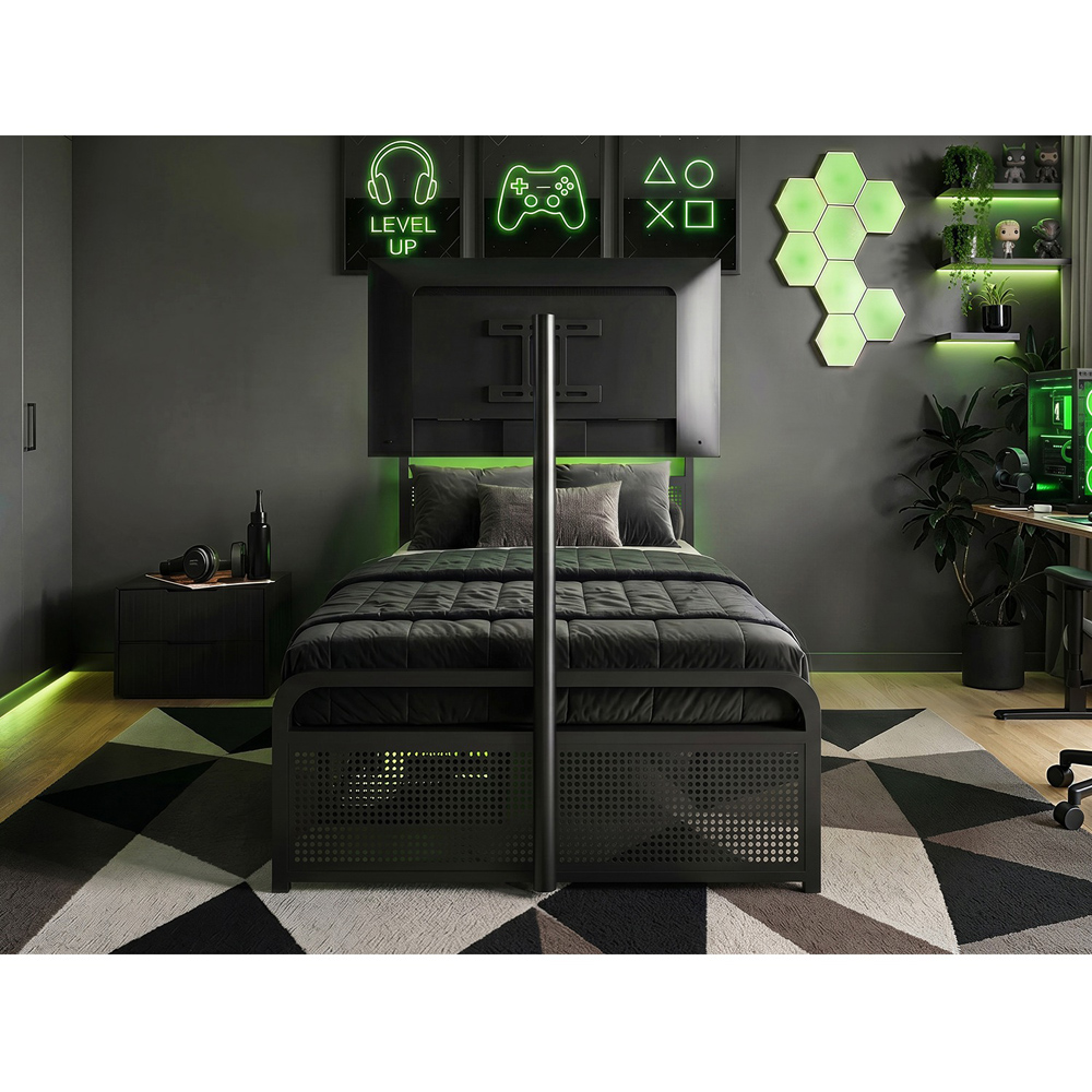 Recoil Panther Single Metal TV Bed with Storage Image 4