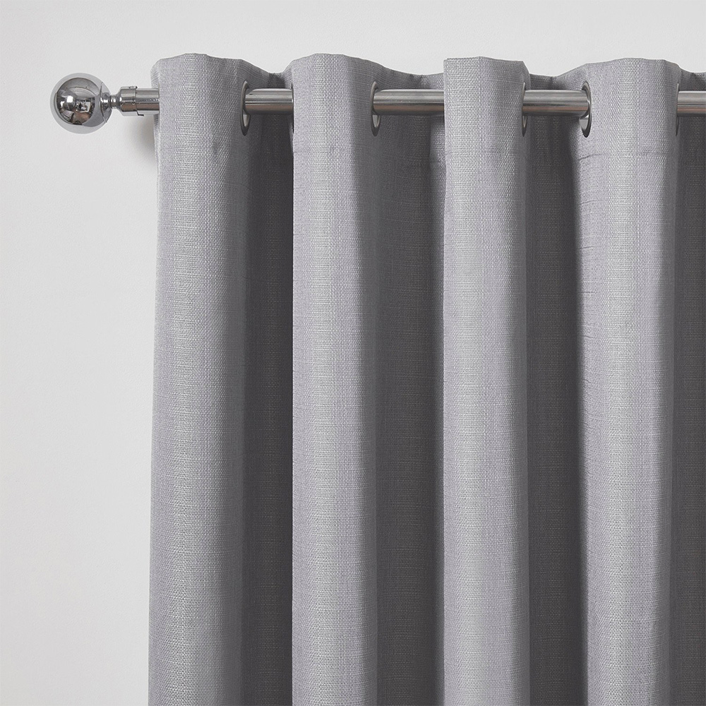 Divante Hoxton Silver Blackout Eyelet Curtains 137 x 168cm Image 3