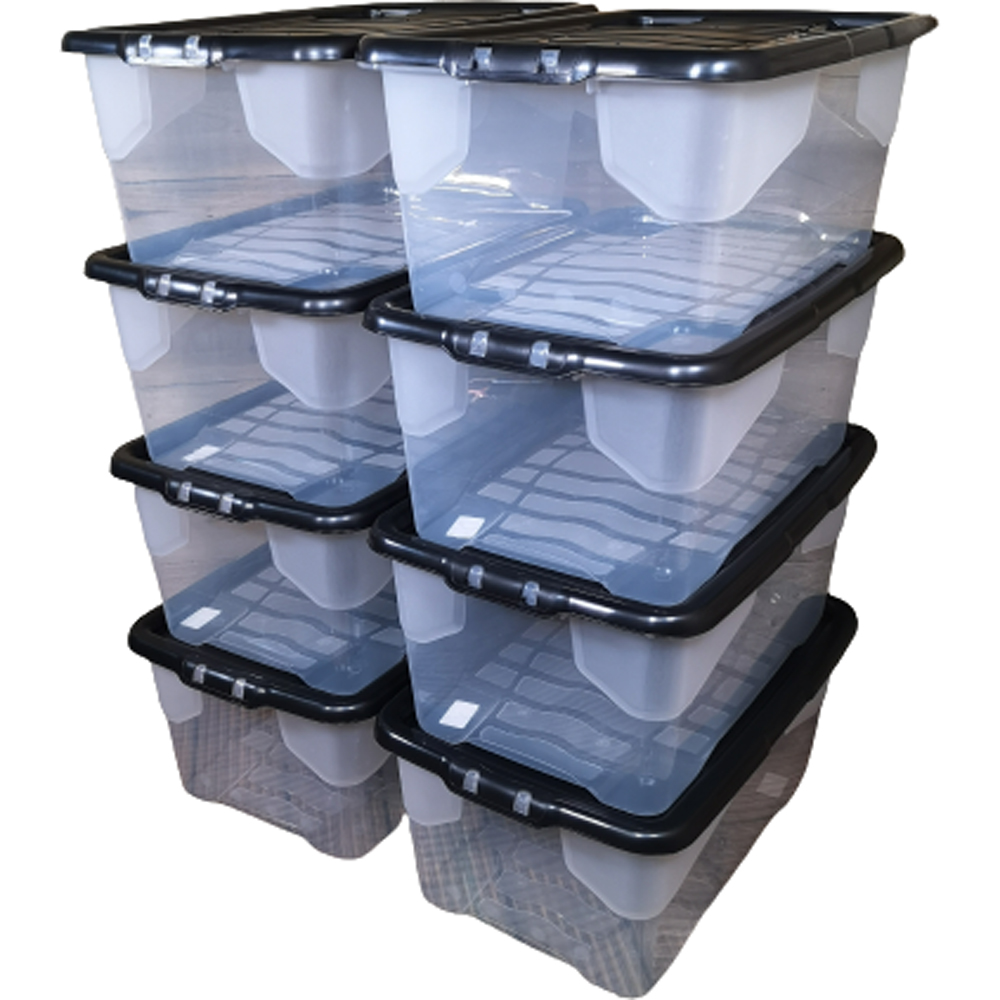 Samuel Alexander 42L Storage Box with Lid 8 Pack Image 1