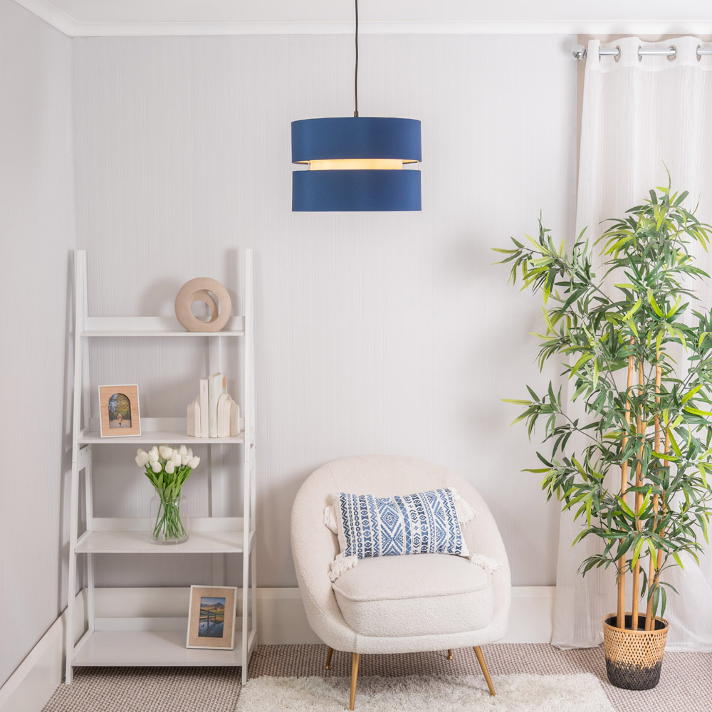 ValueLights Sophia 2 Tier Navy Ceiling Light Shade Large Image 5