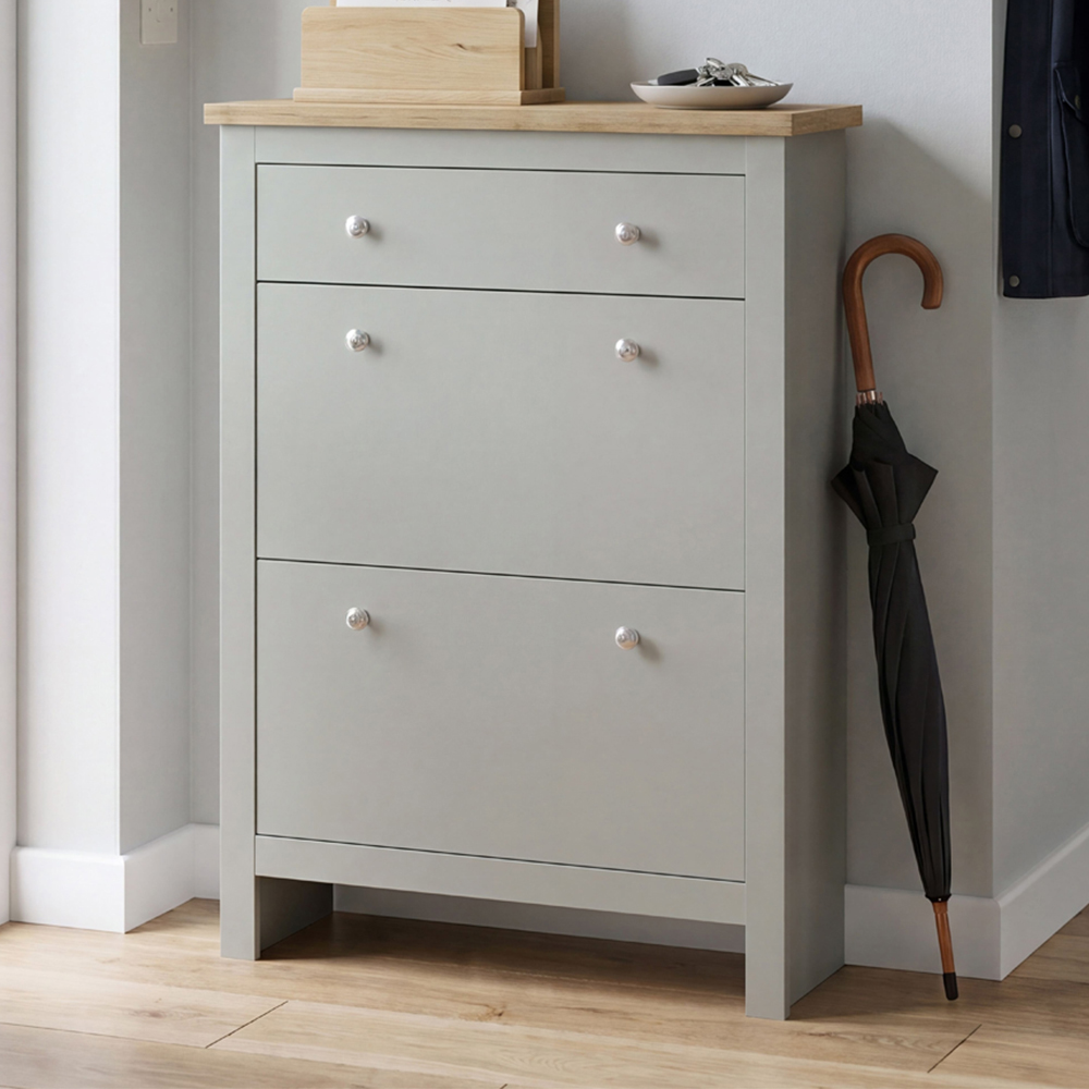 VIDA DESIGNS Arlington Grey Shoe Cabinet Image 1