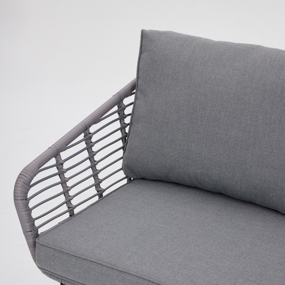 Home Detail Cole 5 Seater Grey Wicker Style L Shape Garden Sofa Set Image 4