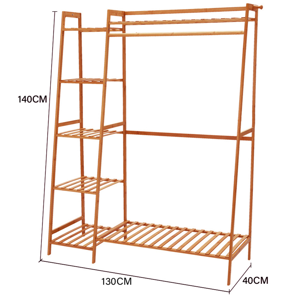 Living and Home Brown Bamboo Garment Rack Image 8
