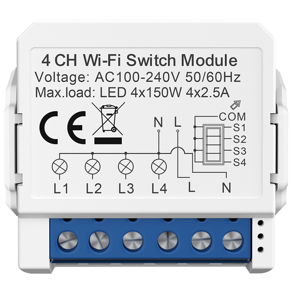 ENER-J 4CH Smart Wi-Fi Light 2CH Switch Module Image 1