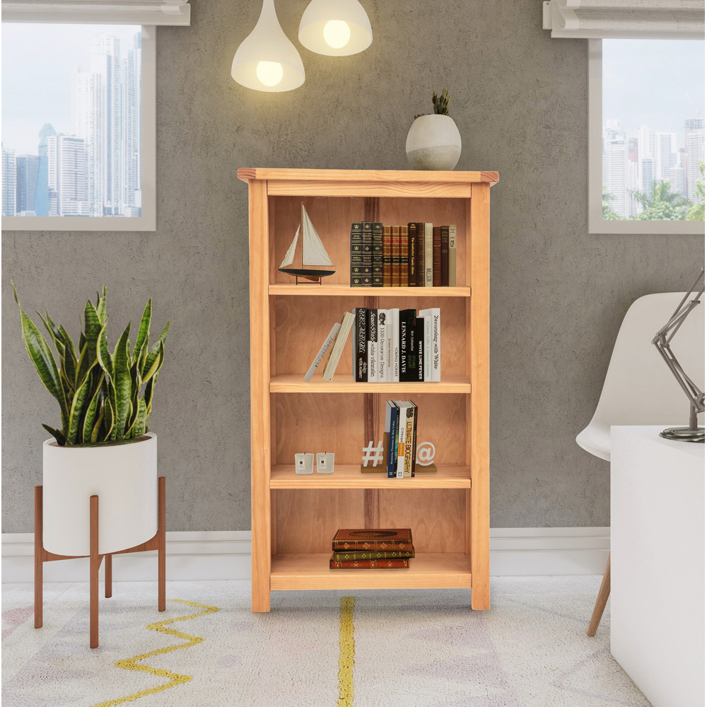 Lugo 4 Shelf Waxed Bookcase Image 8