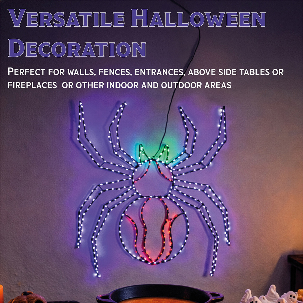 FXLab 399 Multicolour LED Metal Silhouette Spider 70 x 76cm Image 6