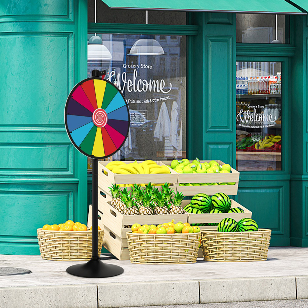 Costway Dual Use Spinning Prize Wheel with Stand 60cm Image 2