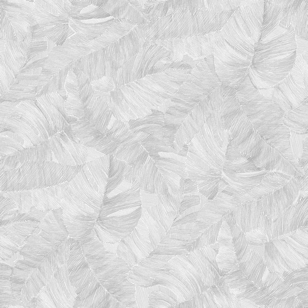 Grandeco Vanavara Leaf White Wallpaper Image 1