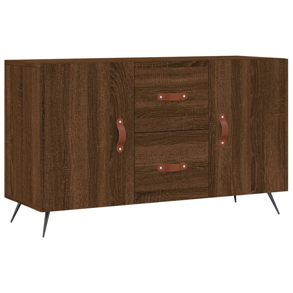 vidaXL 2 Door 2 Drawer Brown Oak Sideboard Image 2
