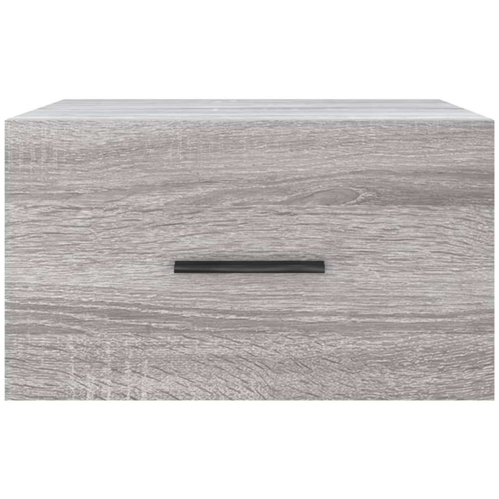vidaXL Single Drawer Grey Sonoma Wall Mounted Bedside Cabinet Image 5