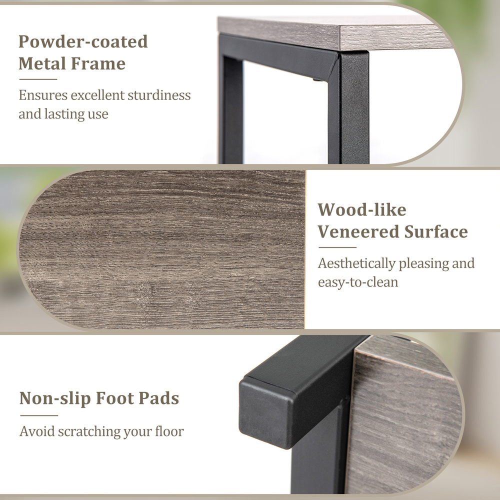Costway 3 Shelf Grey Metal Corner Plant Stand Image 6