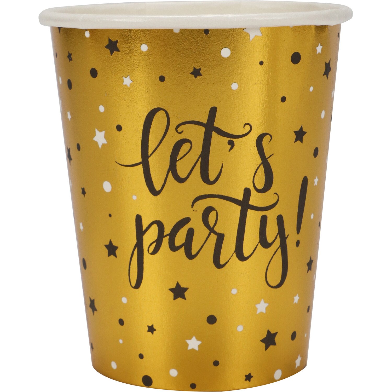 Pack of 8 Lets Party Paper Cups - Gold Image