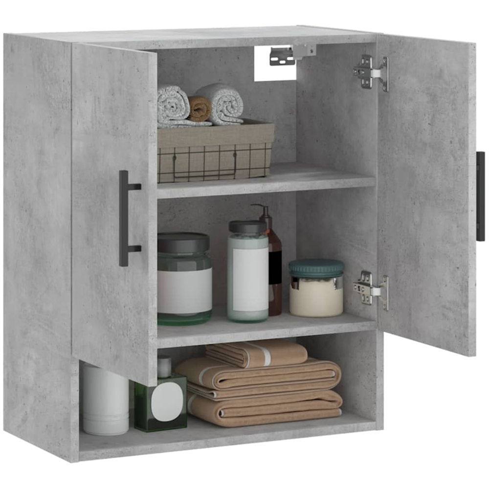 vidaXL 2 Door Single Shelf Concrete Grey Wall Cabinet Image 4