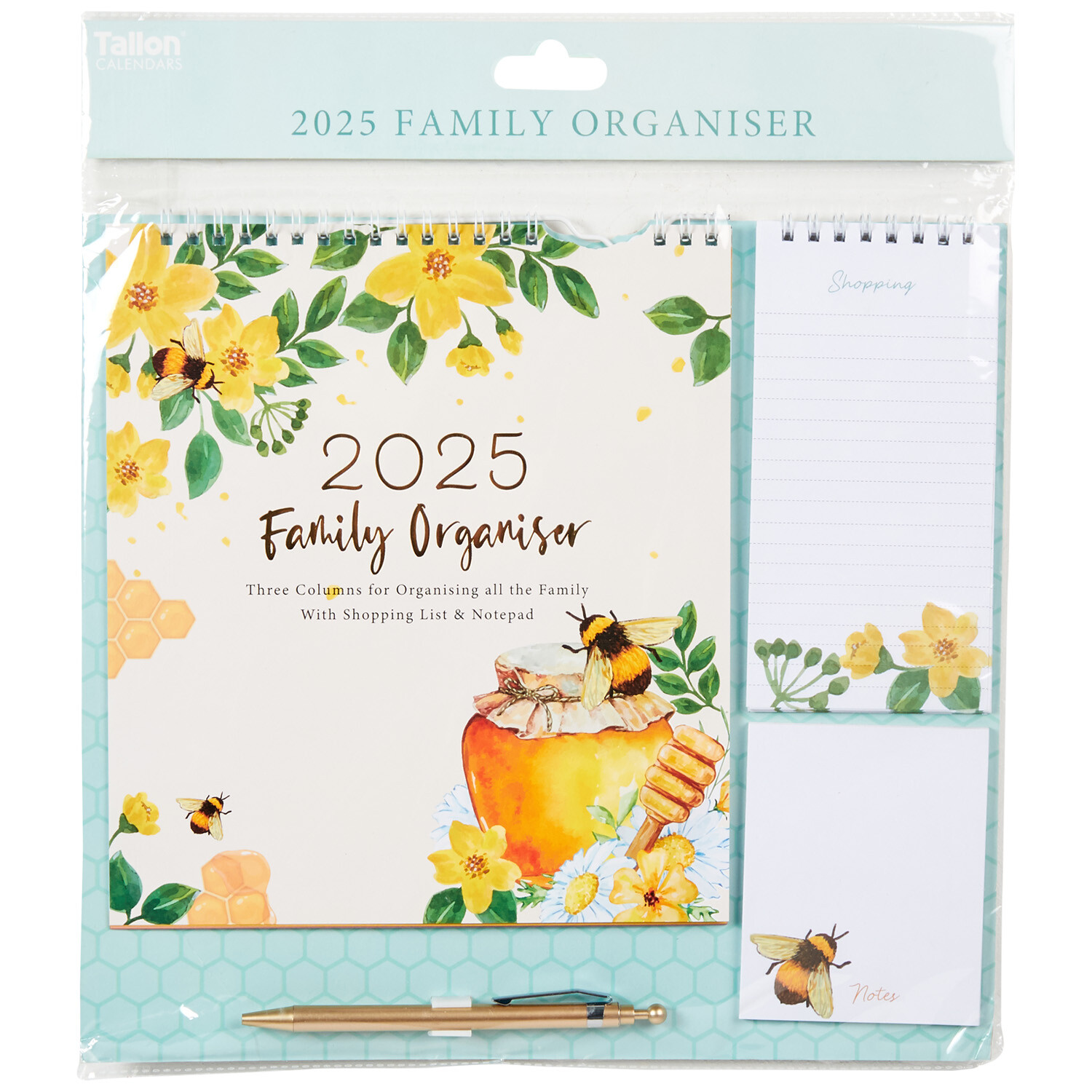2025 Spiral Bee Calendar and Organiser - Multicolour Image 1