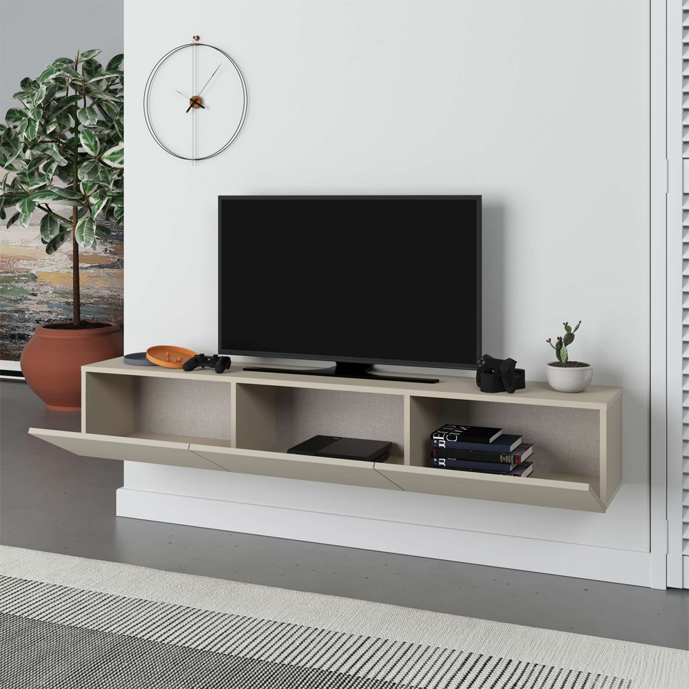 Decortie Francy Sandstone TV Stand with Storage Cabinet Image 4