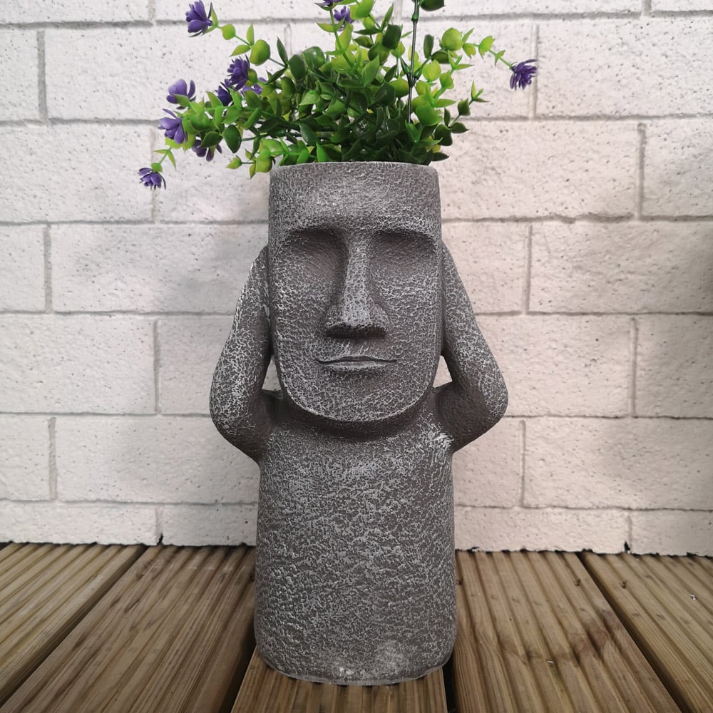 Samuel Alexander Easter Island Hear No Evil Outdoor Plant Pot 30cm Image 5