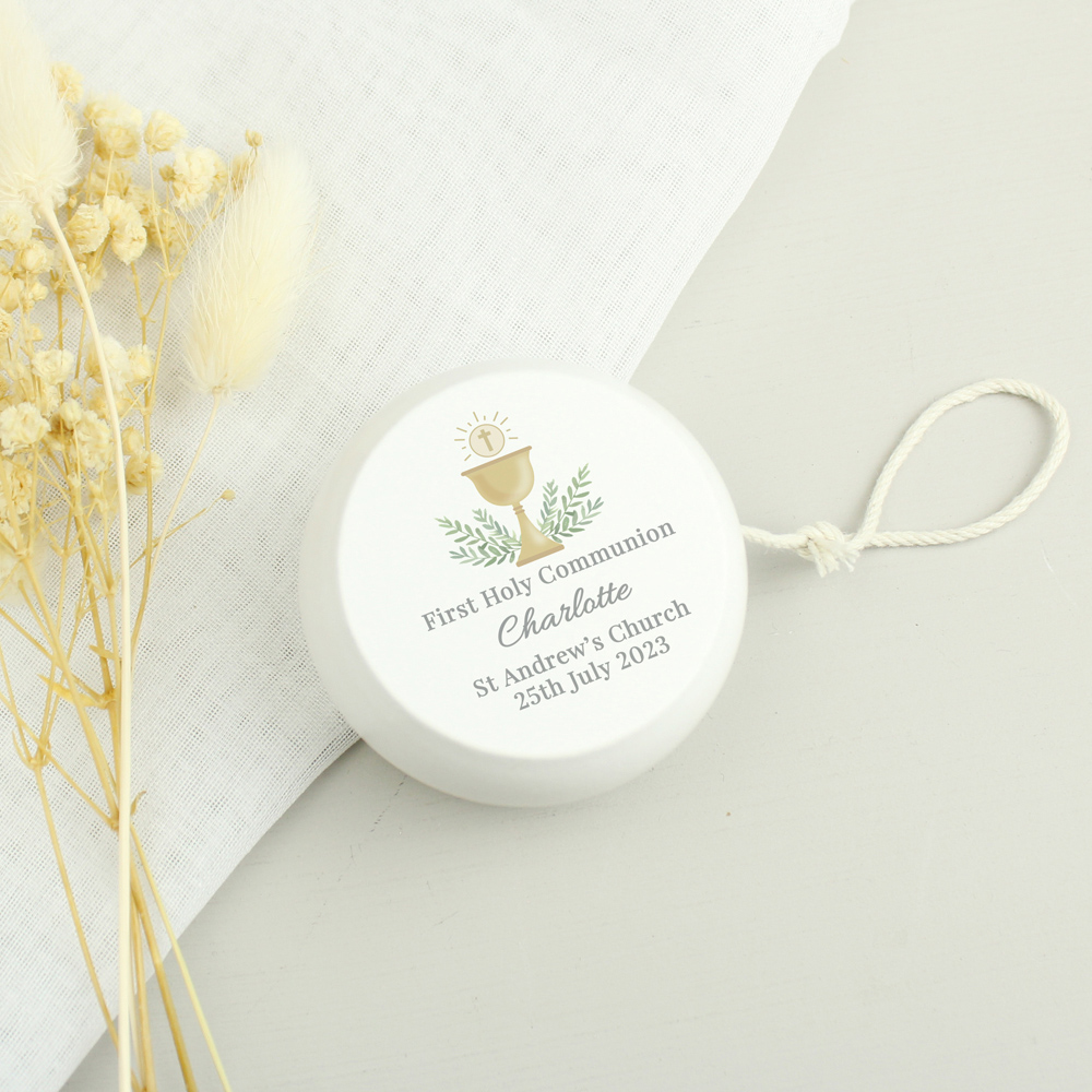 Personalised Memento Personalised First Holy Communion Wooden Yoyo Image 3