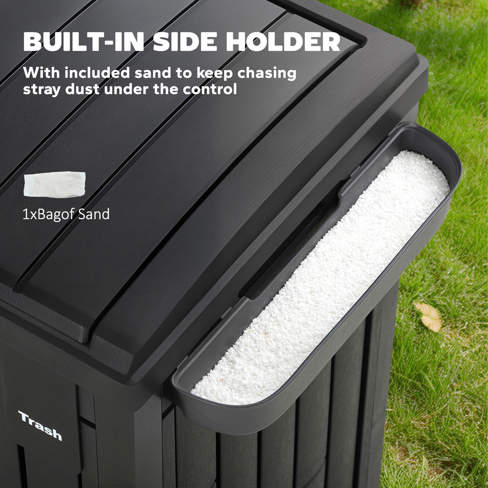 Outsunny Black Outdoor Bin with Dual Lid 110L Image 5
