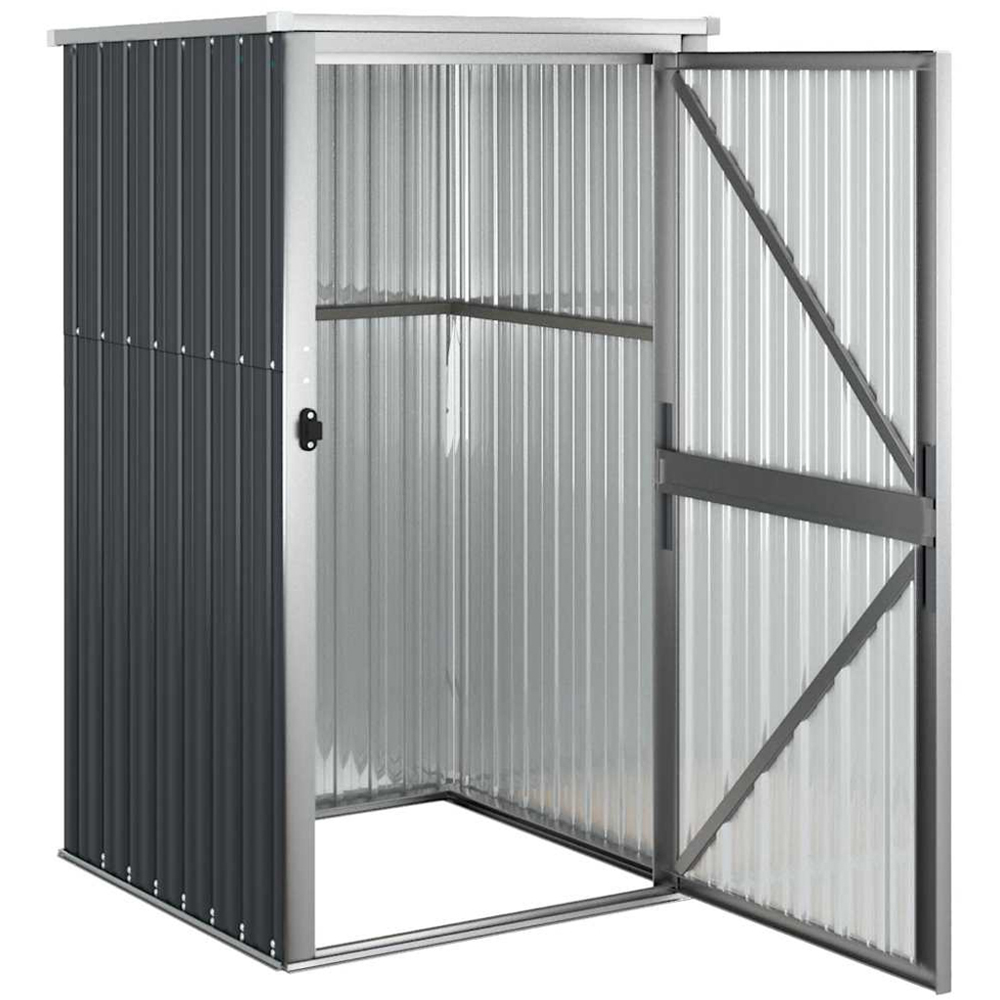vidaXL 2.9 x 2.9ft Anthracite Galvanised Steel Pent Garden Shed Image 4