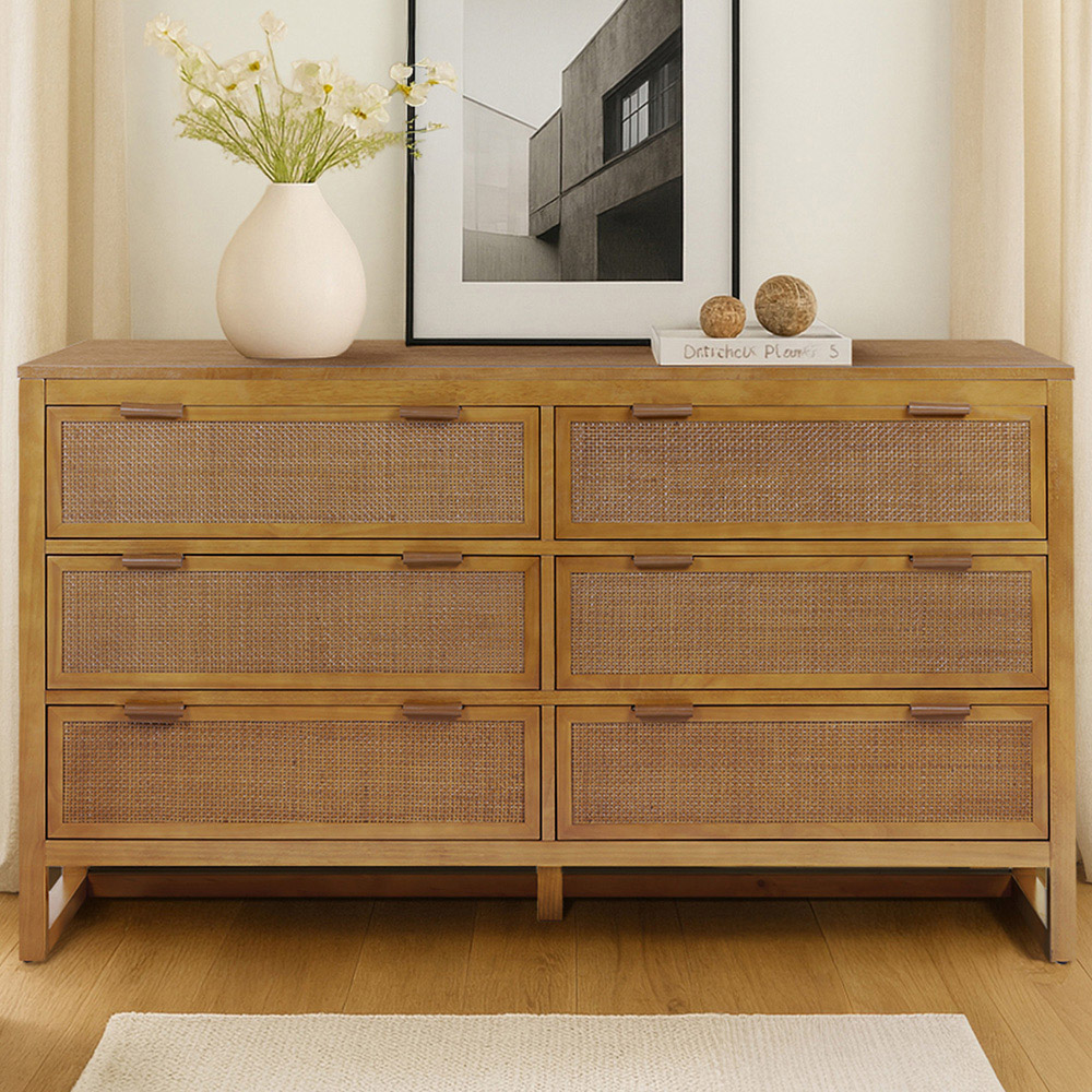 Teamson Home Hatteras 6 Drawer Natural Dresser Image 1