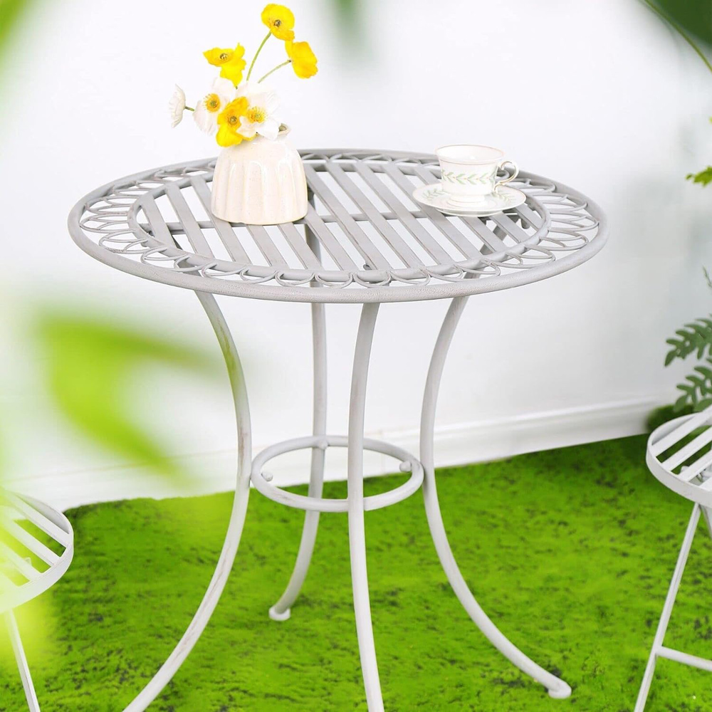 Glamhaus Salerno 2 Seater Bistro Set Antique Grey Image 4