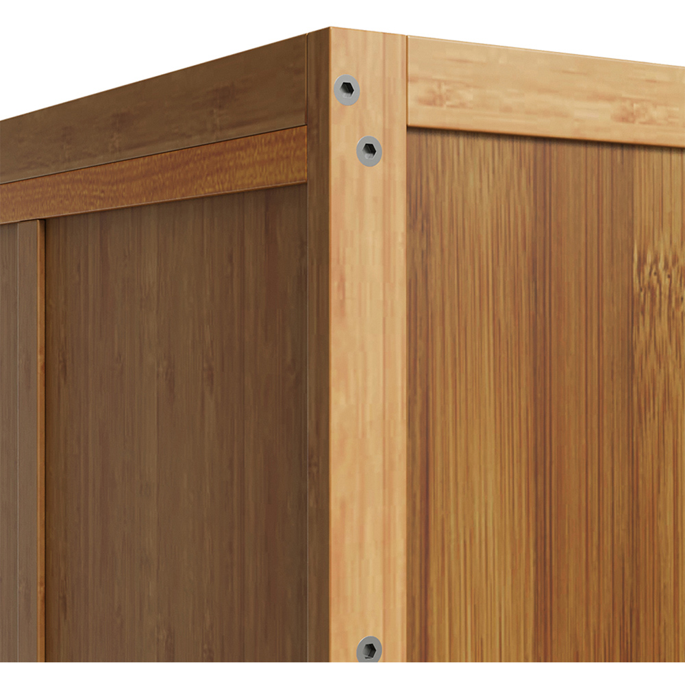 Living and Home Single Drawer 2 Shelf Tea Colour Bedside Table Image 6