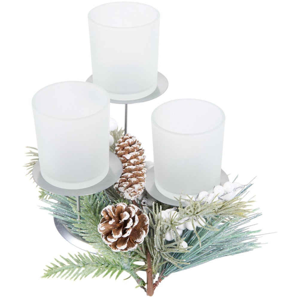 Frosted Berry Candle Holder Set Clear Image 4