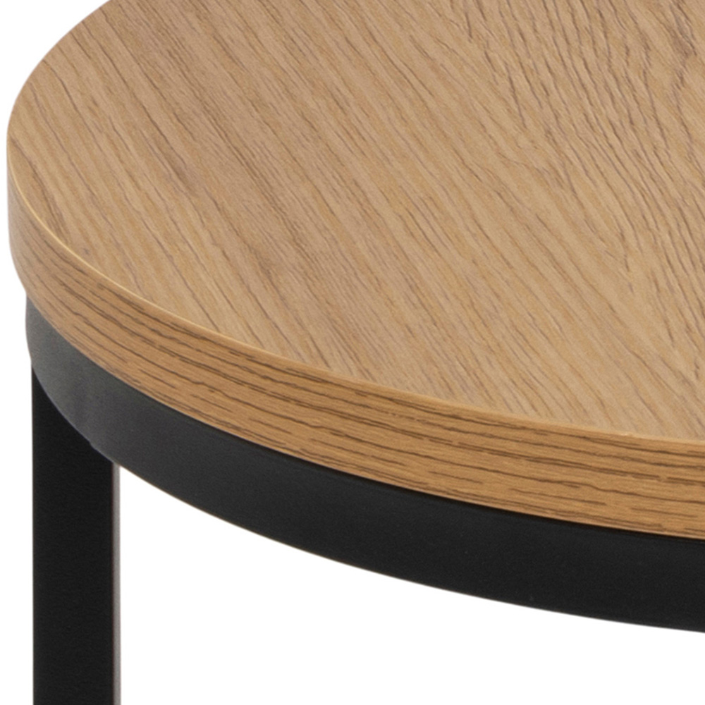 Florence Spiro Oak Round Nest of Tables Set of 2 Image 5