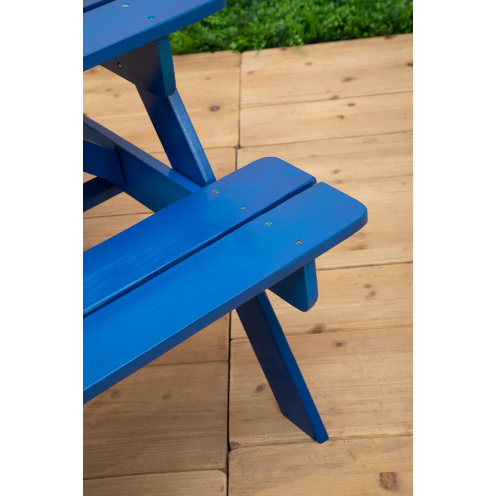 Premier Housewares Kids Brighton Wood Blue Picnic Bench Image 6