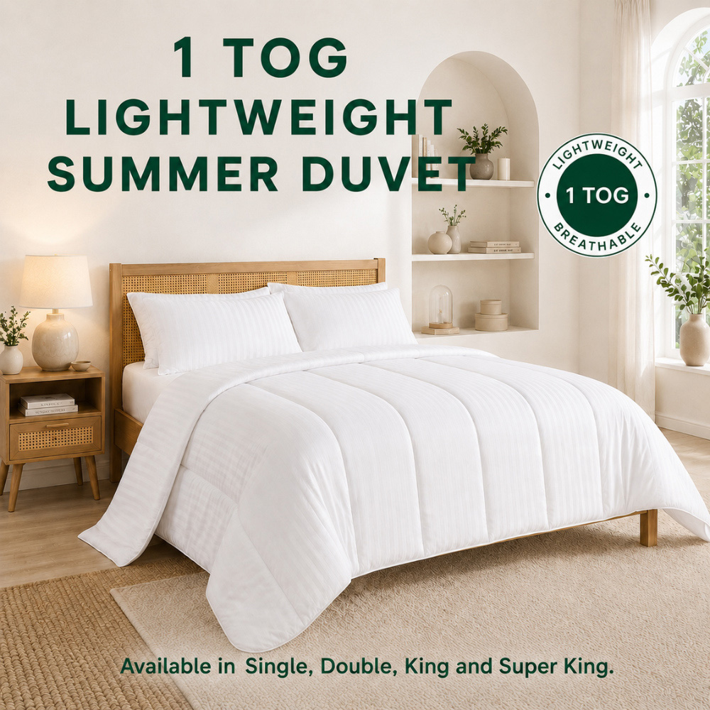 MHG Living King Size White Summer Hollowfibre Duvet 1 Tog Image 8
