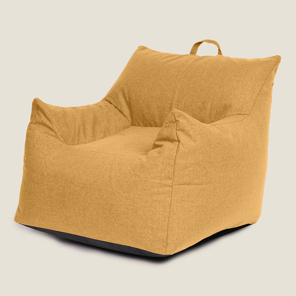 Kaikoo Ochre Large Luxury Brushed Polyester Bean Bag Chair Image 4