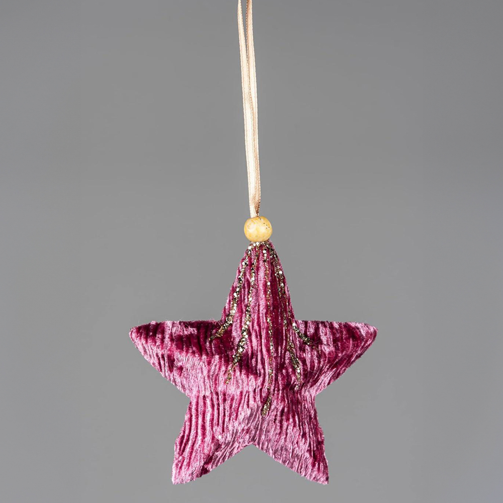 Shatchi Pink Burgundy Star Ornament 3 Pack Image 3