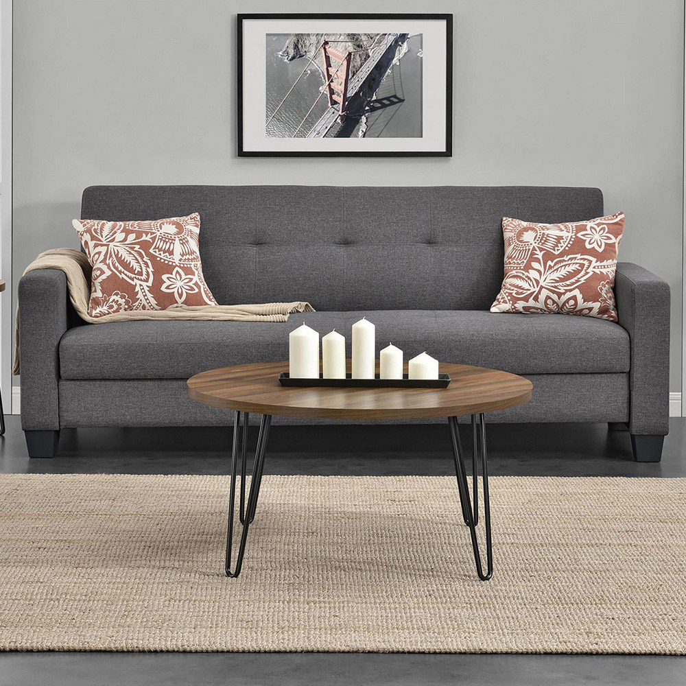 Dorel Owen Walnut Round Coffee Table Image 6