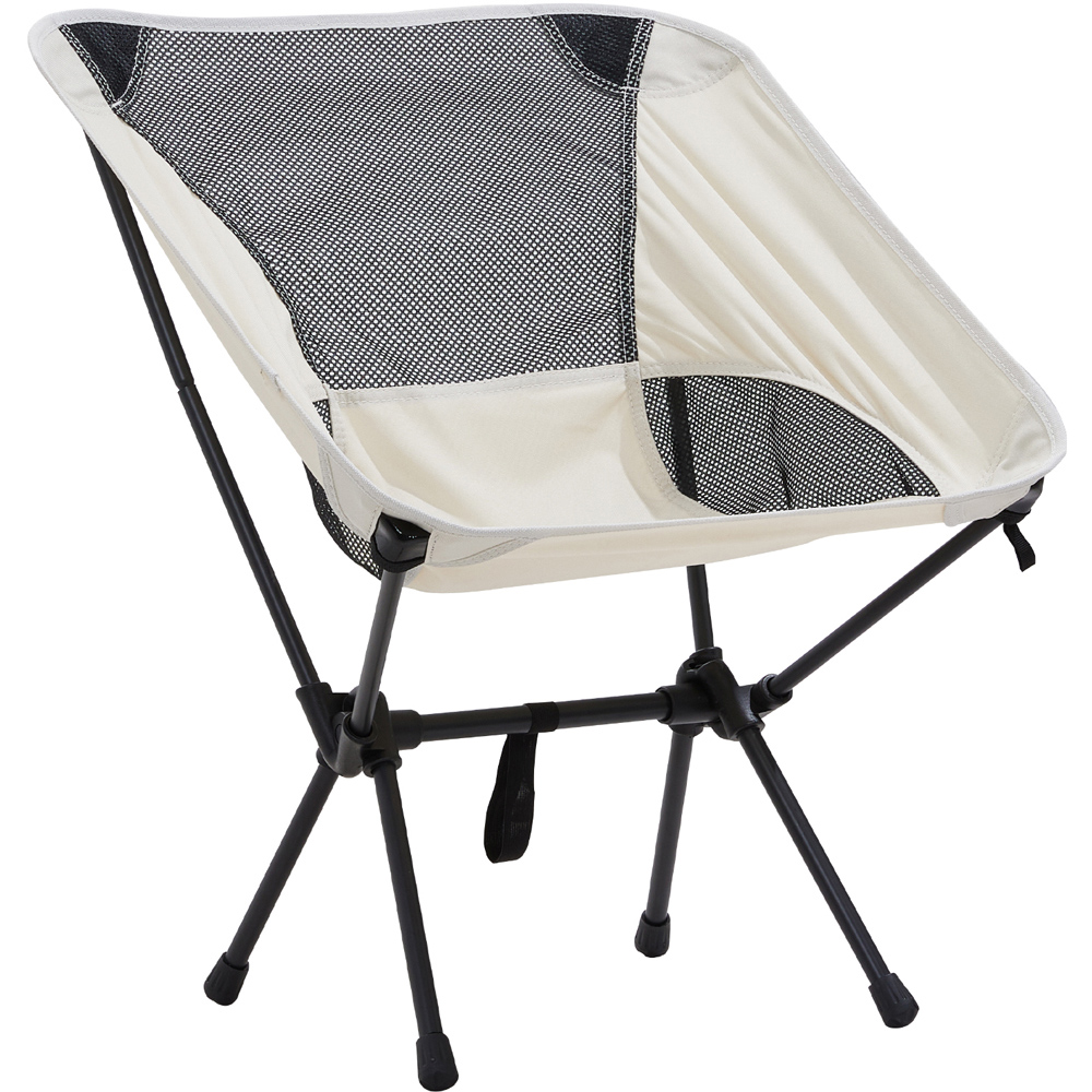 Living and Home Beige Breathable Mesh Foldable Camping Chair Image 1