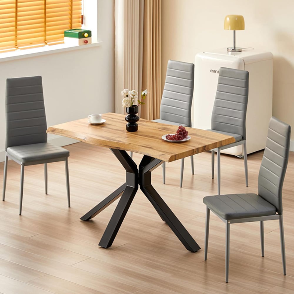 Kosy Koala 4 Seater Wooden Dining Set Grey Image 1