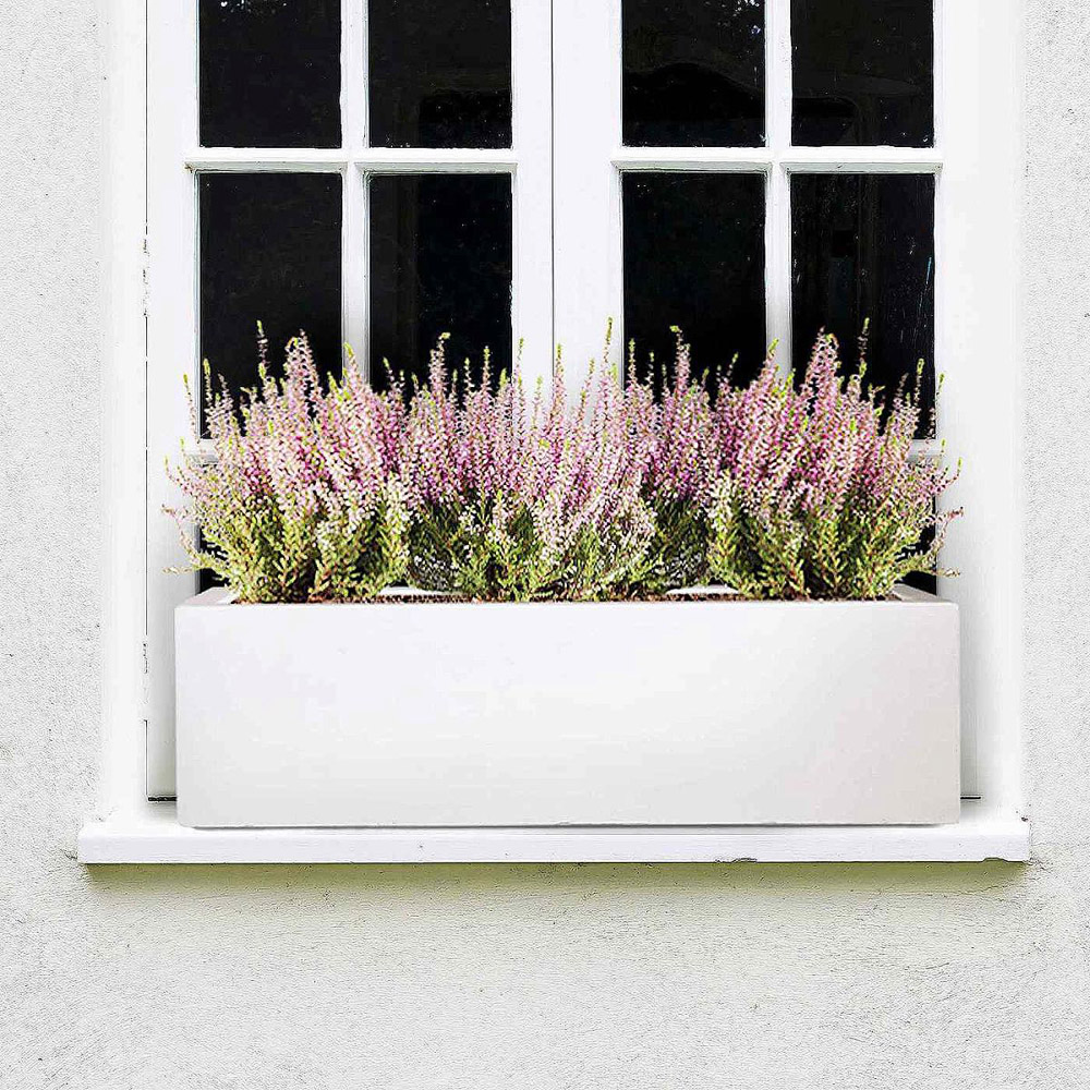 wilko Window Flower Box White Light Concrete Outdoor Planter 17.5cm Image 2
