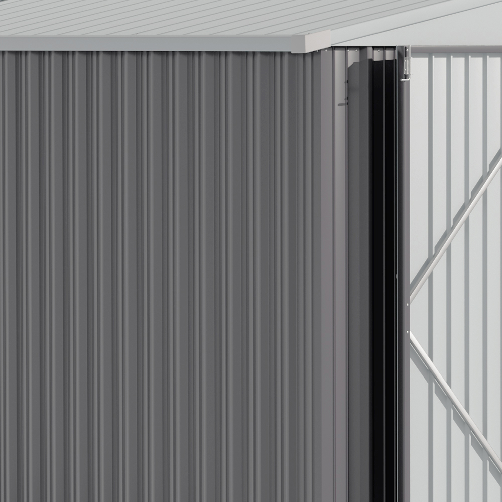 Living and Home 10 x 12ft Grey and White Metal Apex Garden Storage Shed Image 6